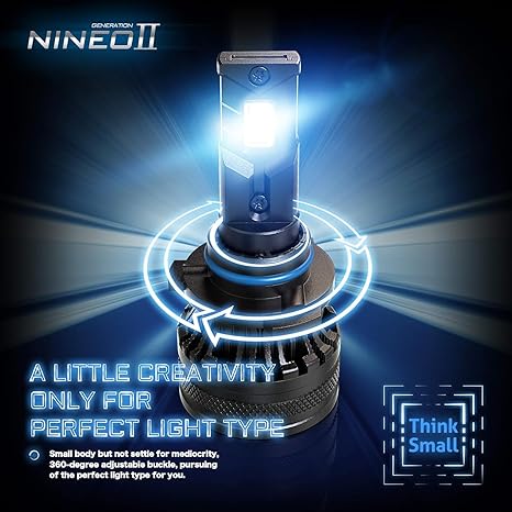 NINEO H11/H8/H9 LED LIGHT BULBS,18000LM 6500K Cool White W/Mini
